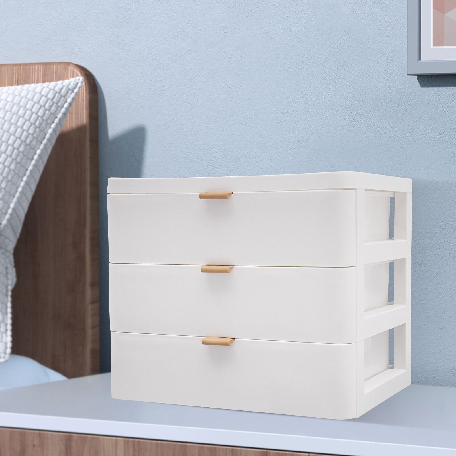3-Drawer Desktop Storage Box Desk Organizer with Drawer Modern Drawer Organizer