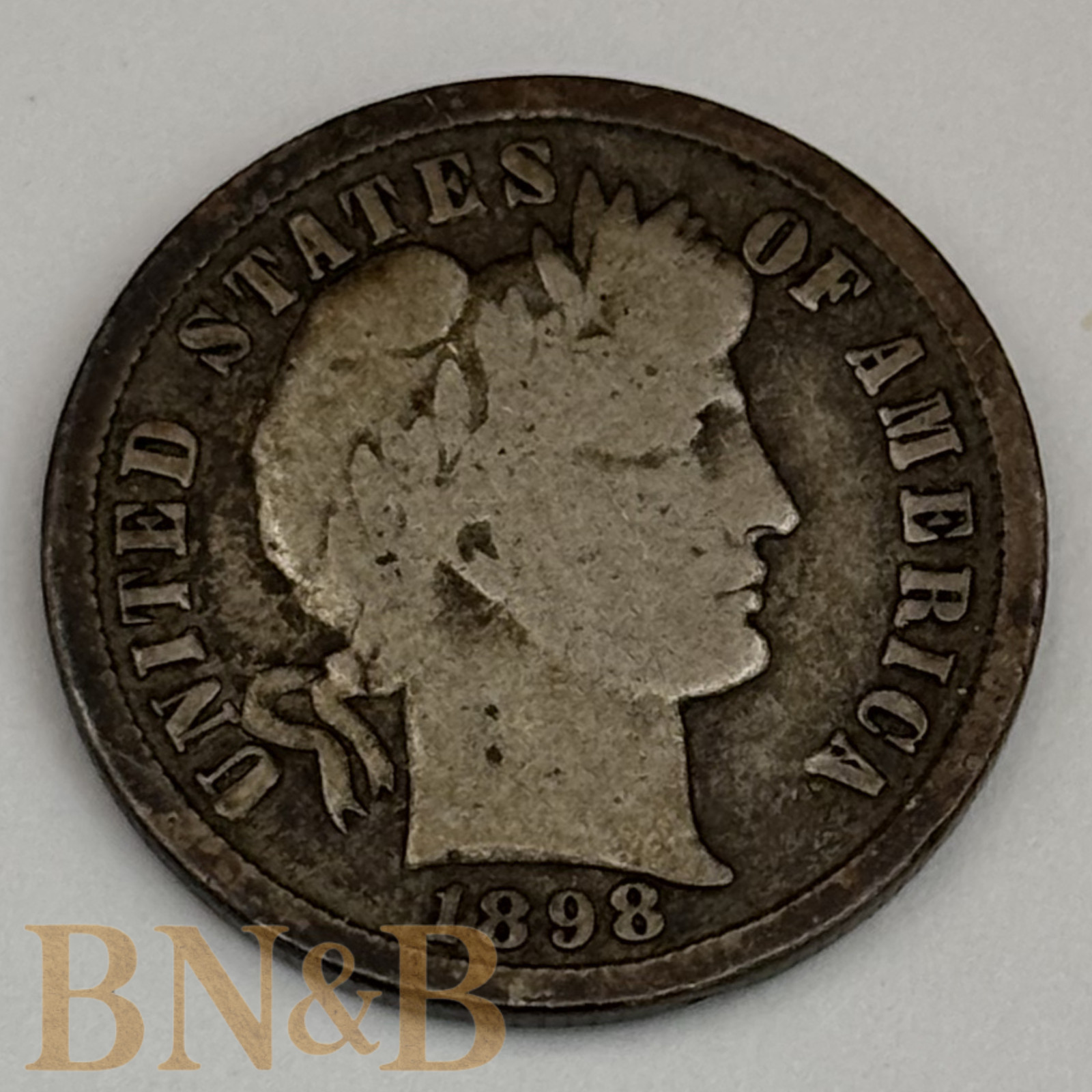 1898 S Barber Silver Dime #E151