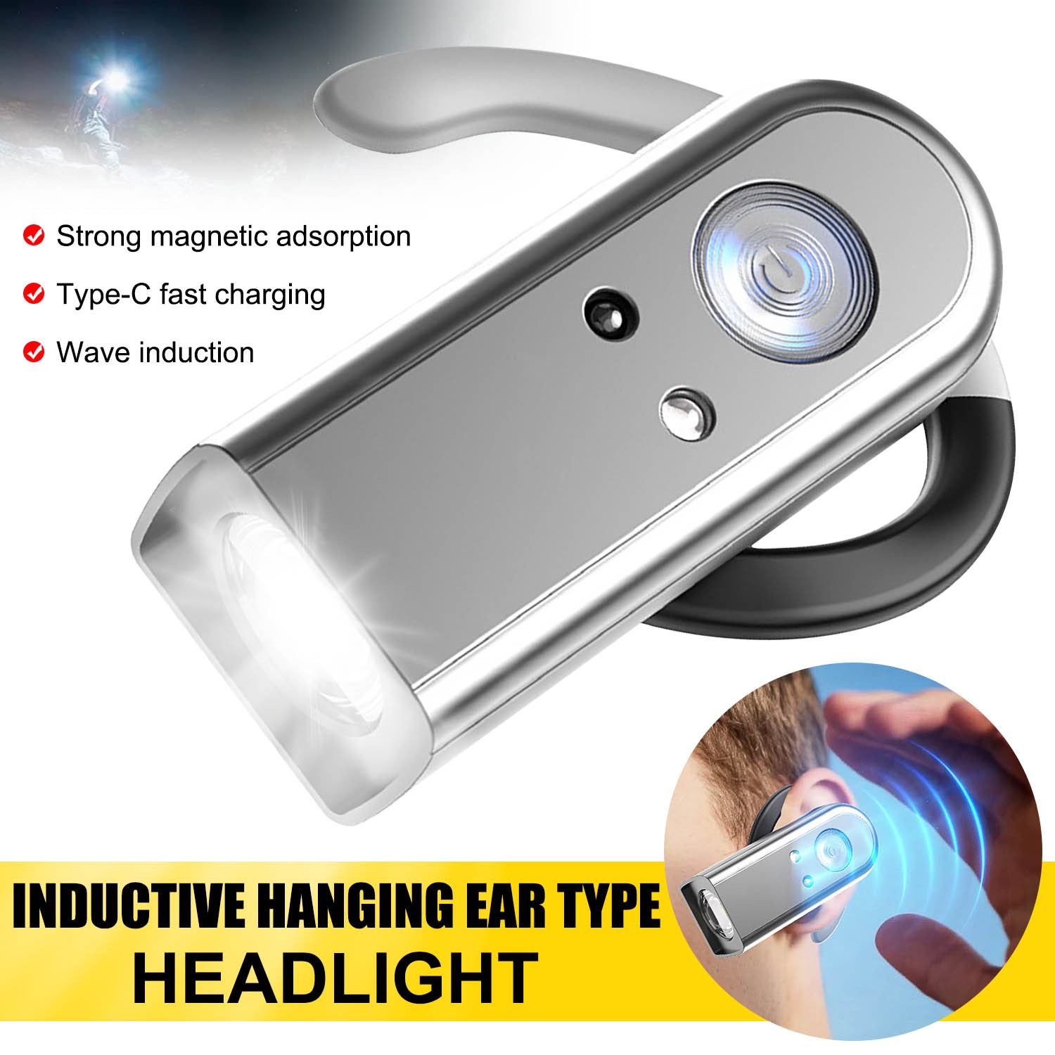 USB Rechargeable LED Headlamp Headlight Flashlight for Camping, Hiking, Hunting