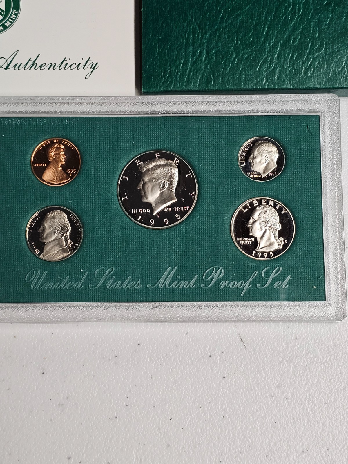 1995-S U.S. Clad Proof Set: Complete 5-Coin Set, Original Packaging