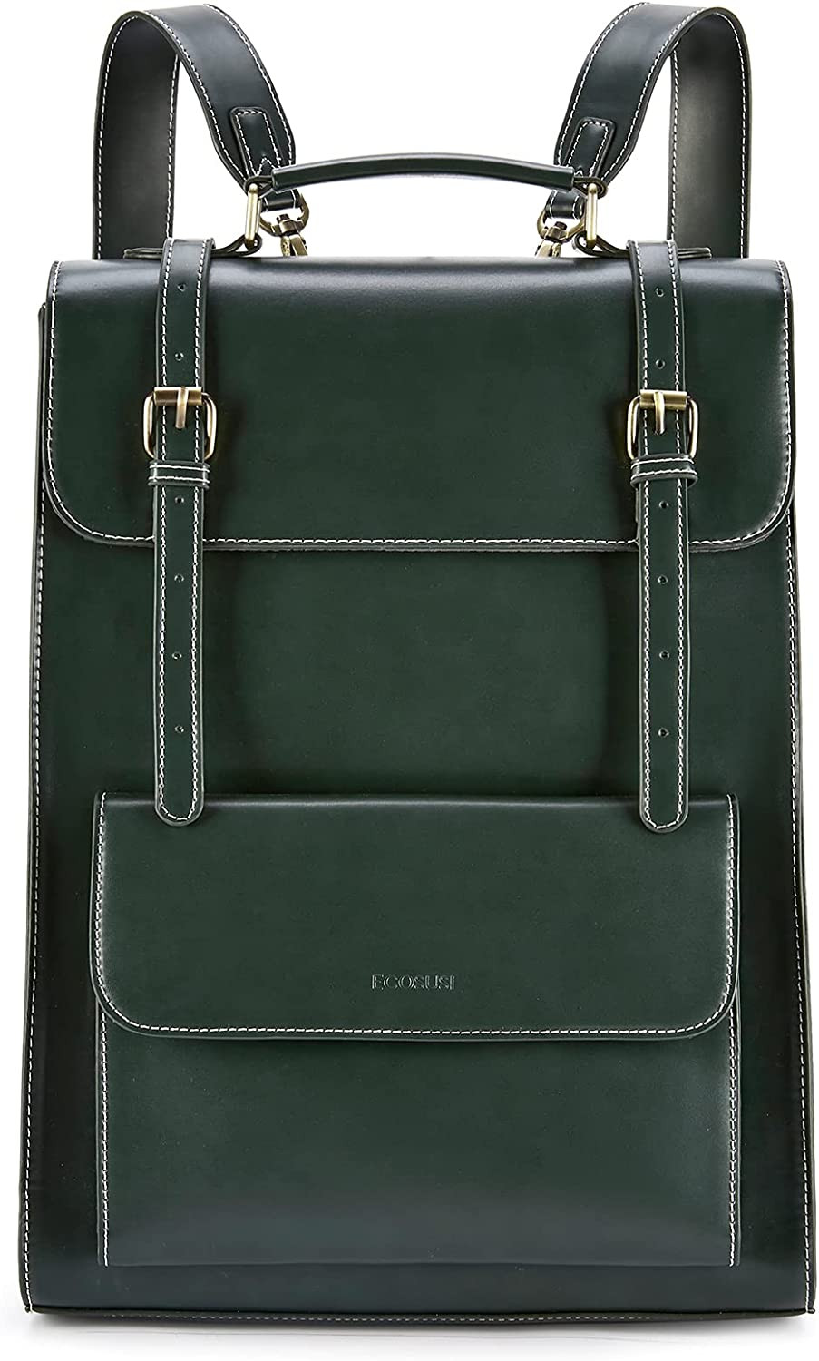 Laptop Backpack for Women PU Leather Backpack Vintage for Laptop 15.6 Inches Com