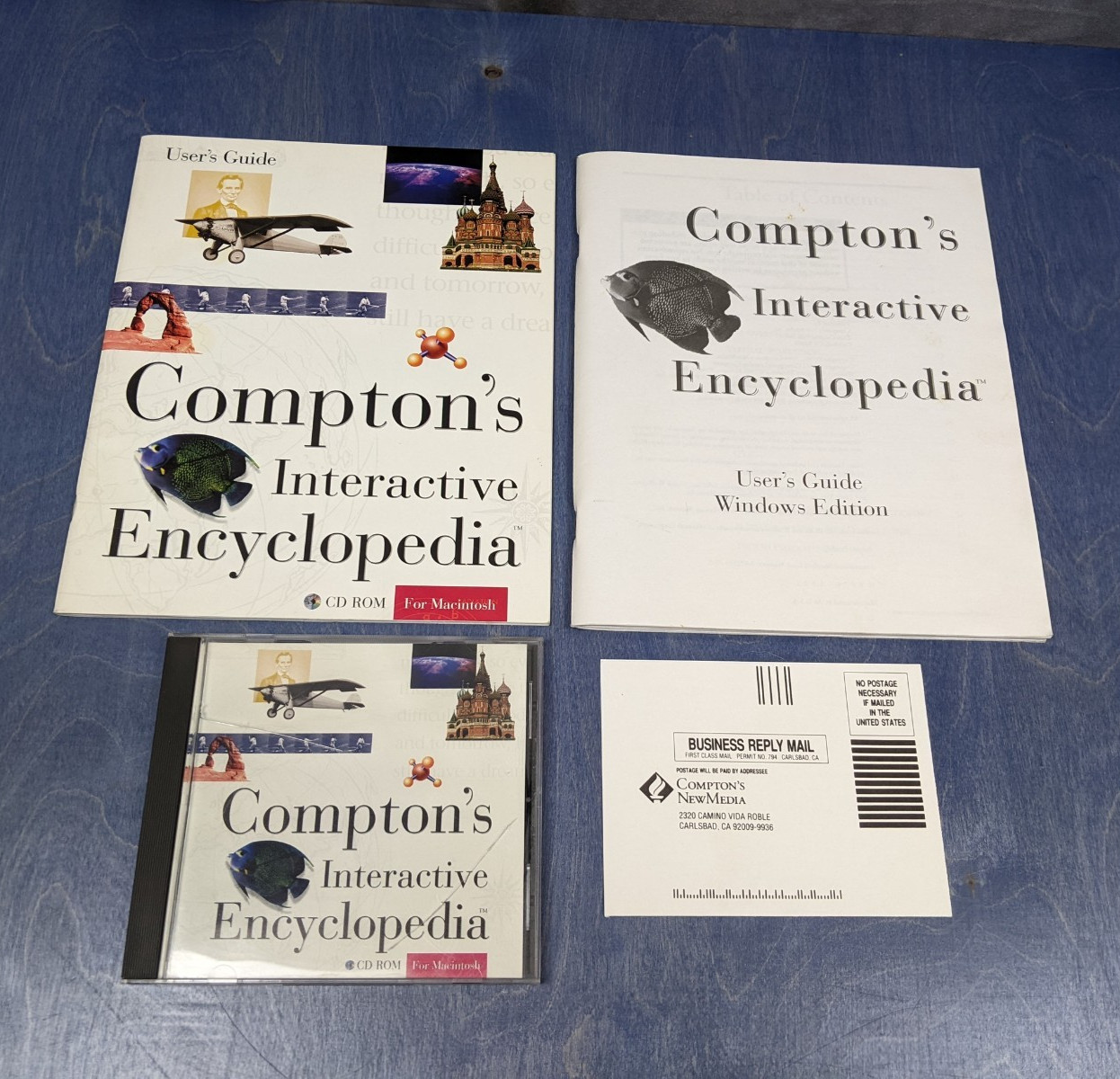 Vintage Mac Comptons Encyclopdeia CDROM 1994 Version 2.02VW w Users Guides