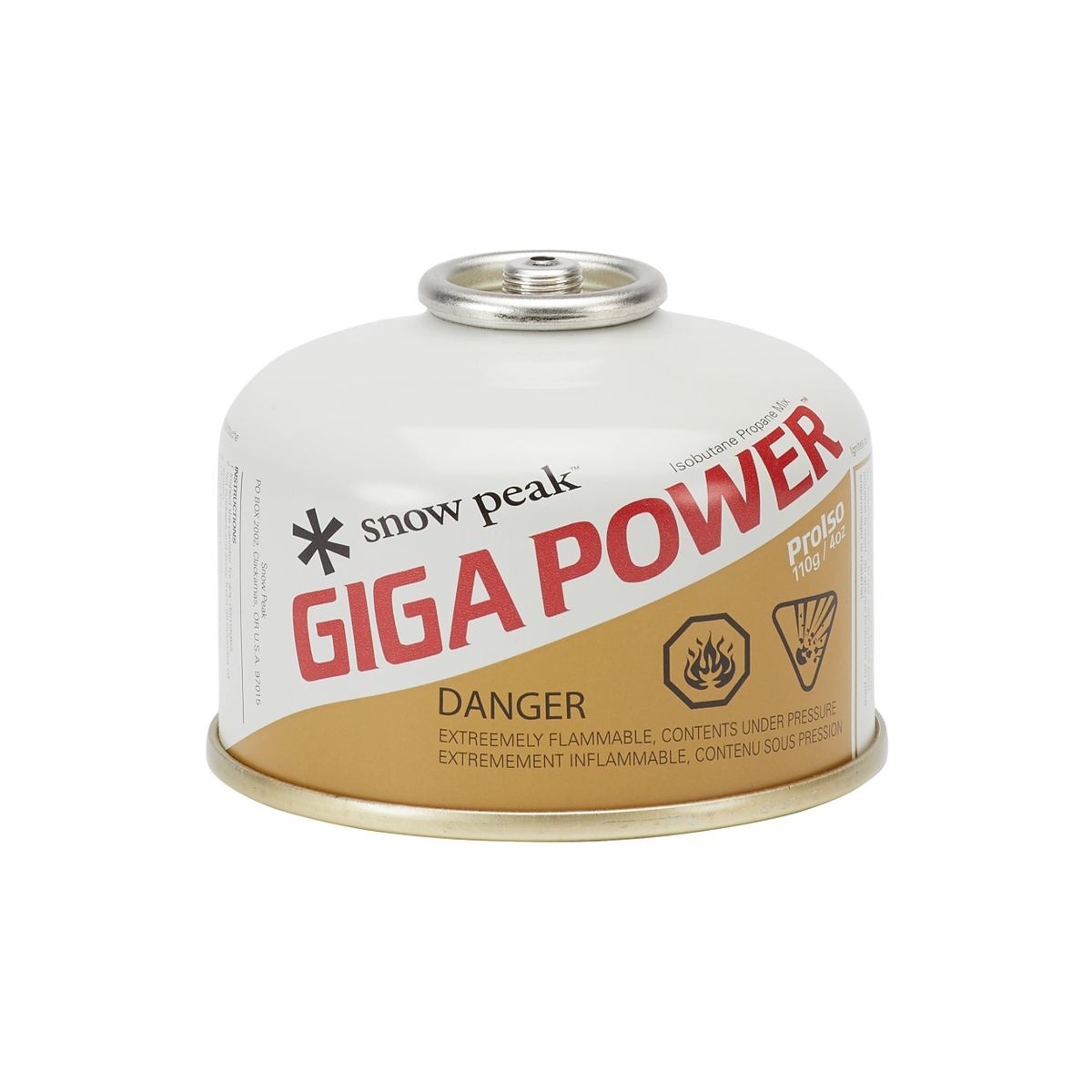 SNOW PEAK JAPAN GIGAPOWER FUEL 110 GOLD ISOBUTANE FUEL CANISTER (GP-110G-US)