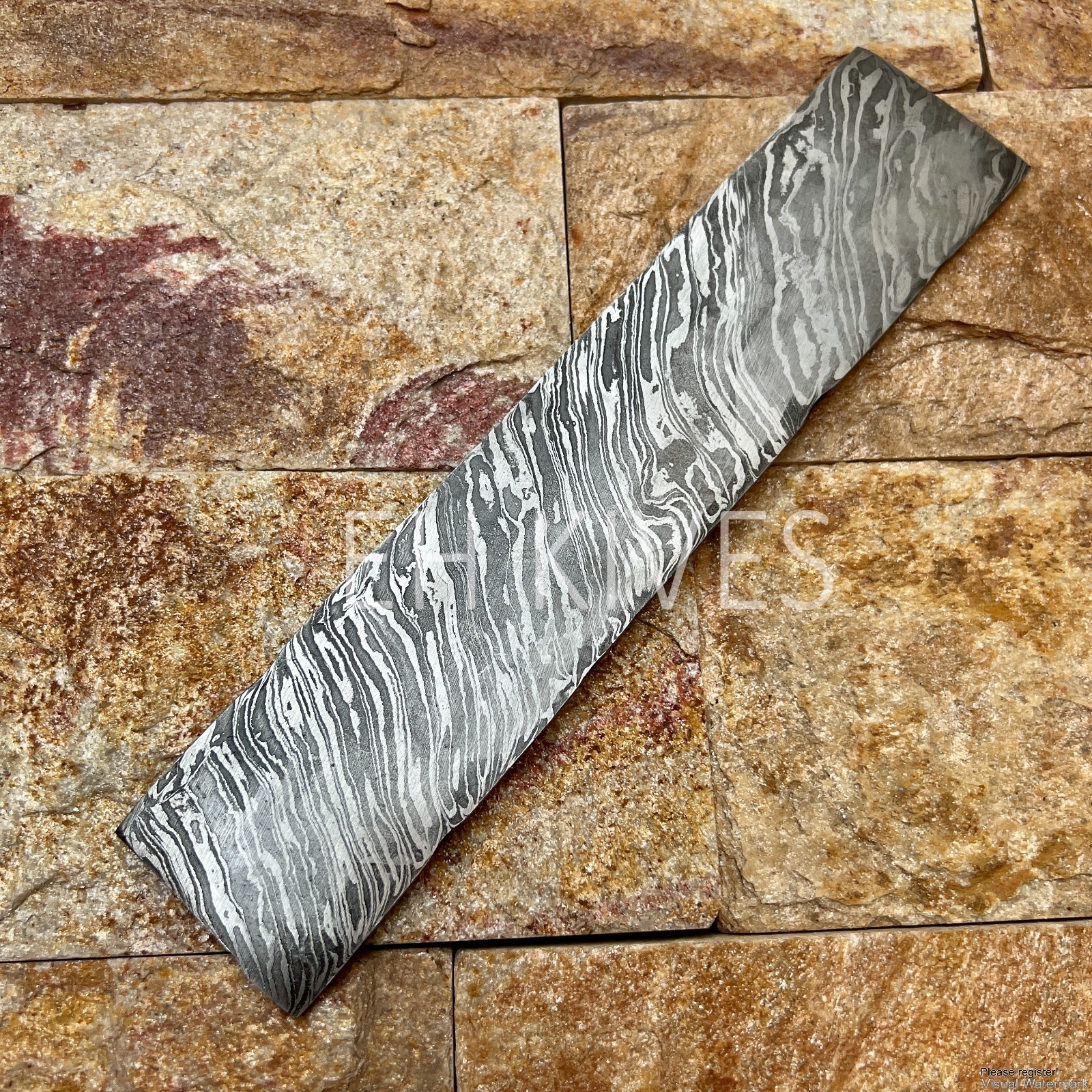 14*2''handmade damascus steel High quality Fire blank billet for knifemaking