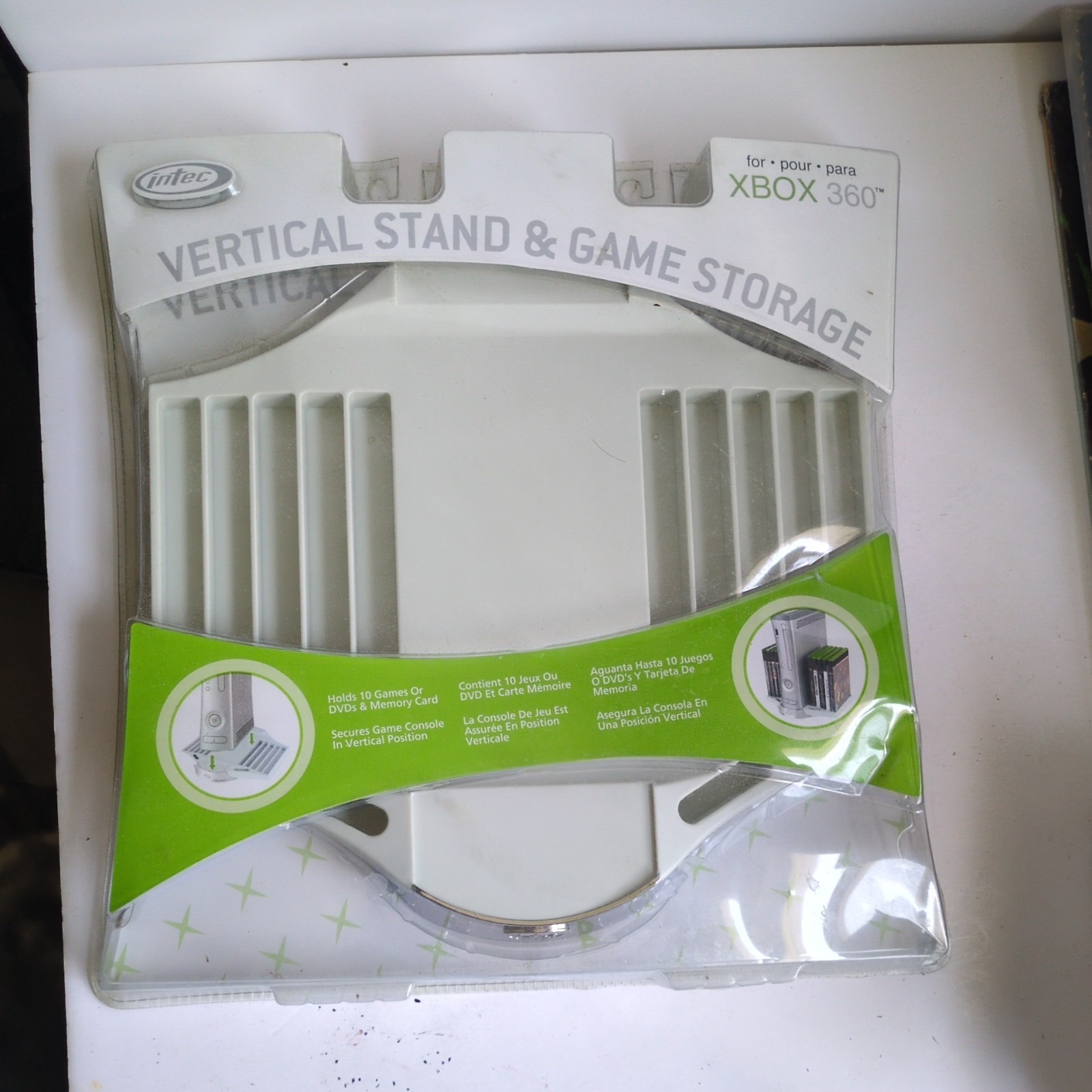 INTEC MICROSOFT XBOX 360 VERTICAL STAND & GAME STORAGE *BRAND NEW*