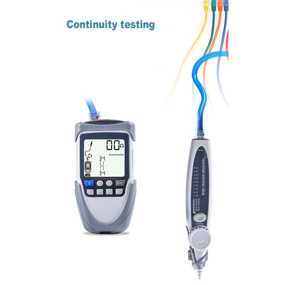 Digital LCD Cable Tester Wire Tracker Continuity Voltage Polarity Check POE Test