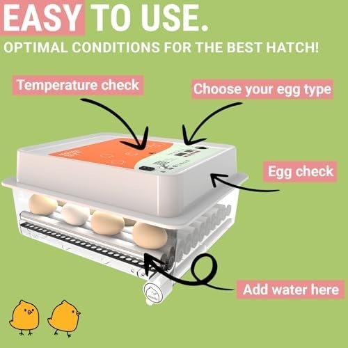 Incubators for Hatching Eggs, Egg Incubator with Automatic Egg Turning and Humid
