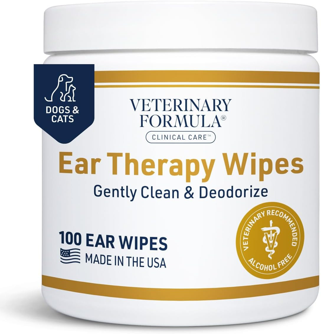 Clinical Care Ear Therapy Wipes, 100Ct – Cat and Dog Ear Cleaner – Help Relieve