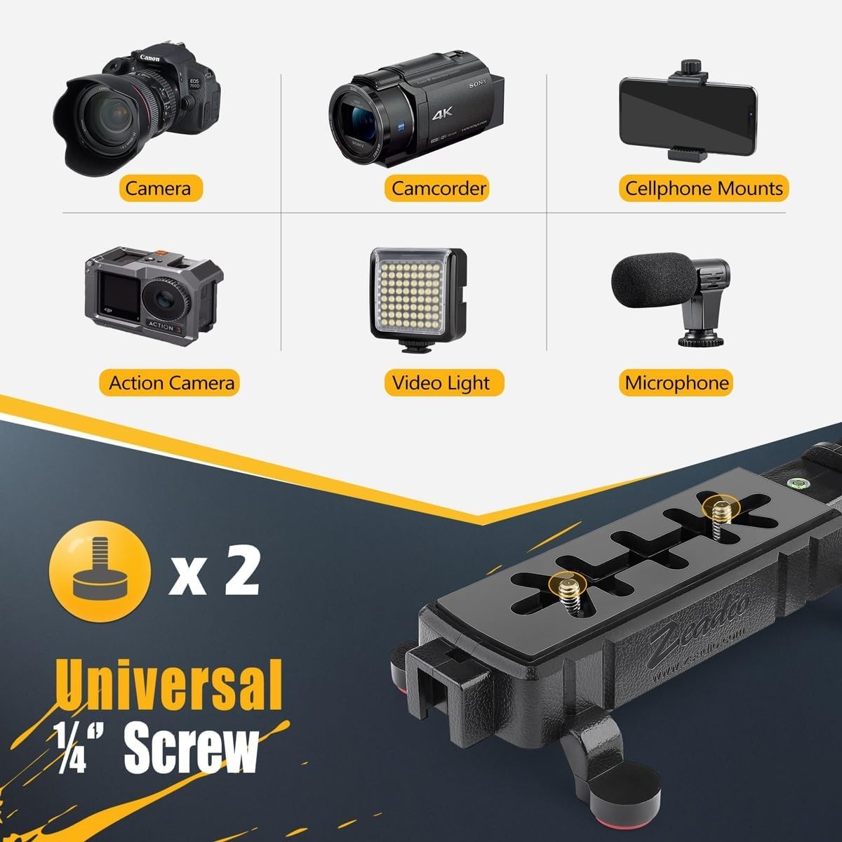 Video Action Stabilizing Handle Grip Handheld Stabilizer with Cold-Shoe Mount...