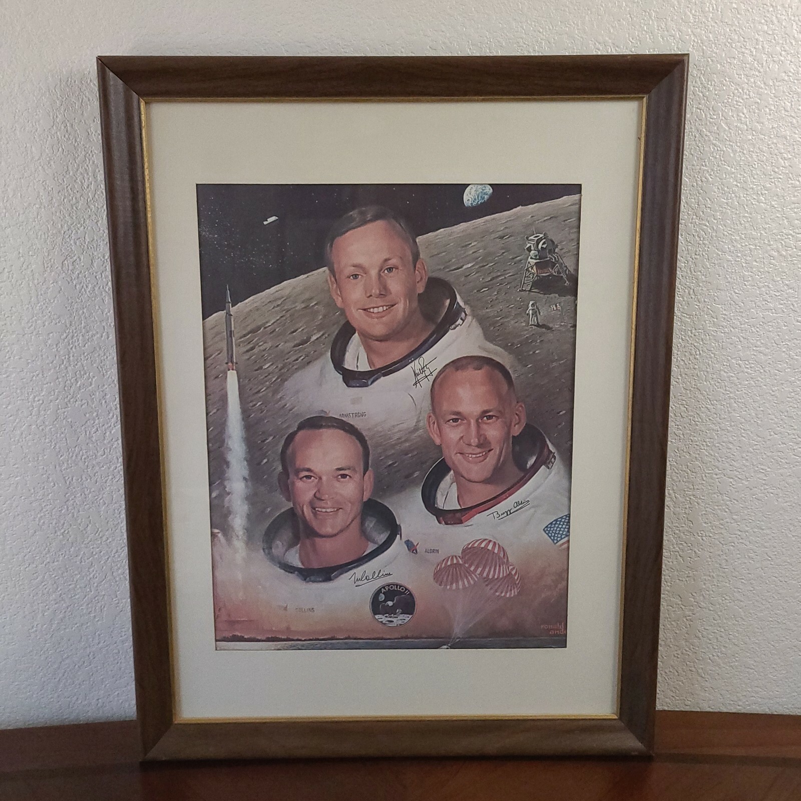 Apollo11 Moon Landing Poster Ronald Anderson 19X24 ARMSTRONG COLLINS ALDRIN 1970