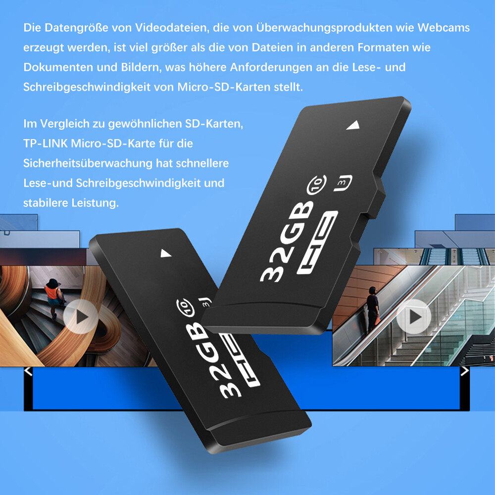 32GB Micro Memory Card Up to 100MB/s Read Speed for Security Camera Dashcam