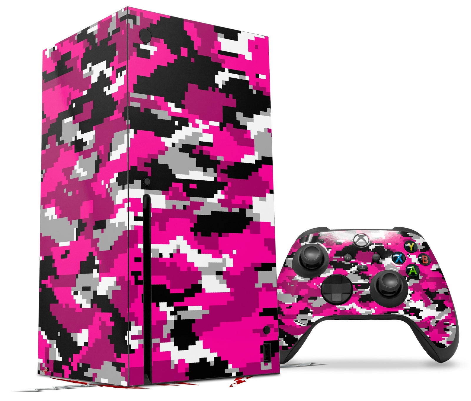 Skin Set for XBOX Series X WraptorCamo Digital Camo Hot Pink