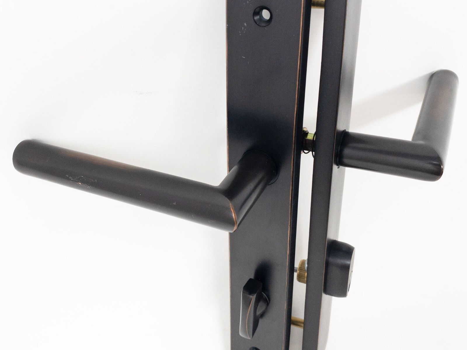 Emtek Stretto Rectangular 11 In Single Cylinder Slideplate Entry Set Oil Bronze
