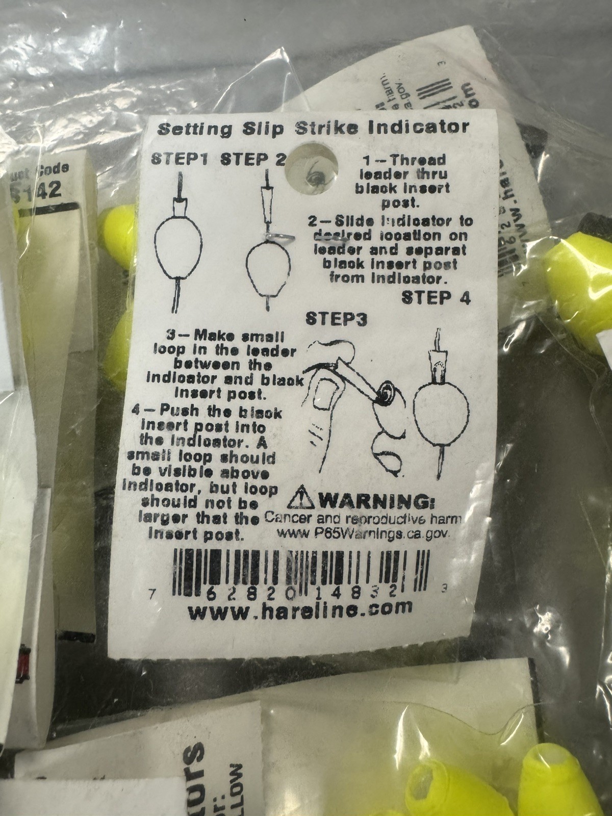 Hareline Tapered Slip Strike Indicators Size MedIum 7/8" FL YELLOW