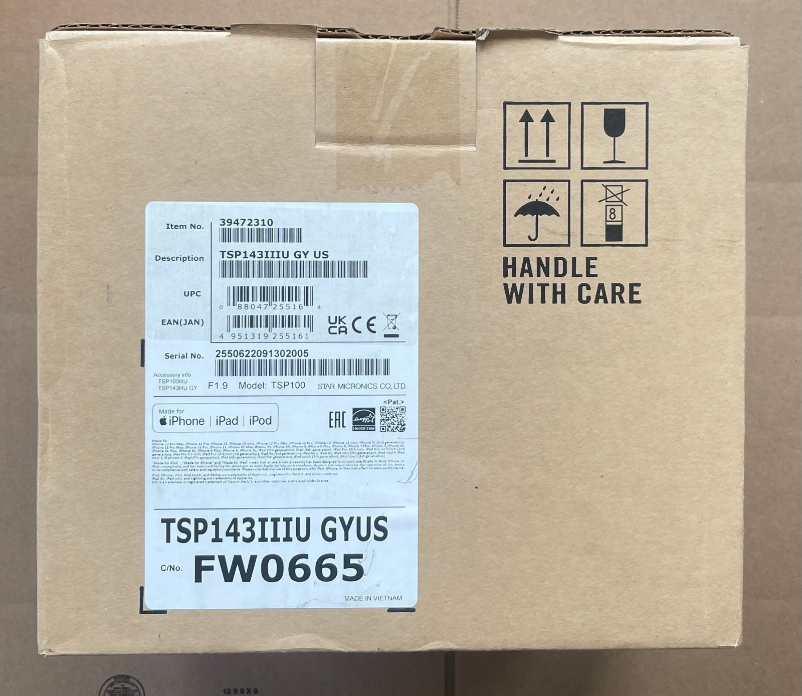 Star Micronics TSP100III TSP143IIIU USB Thermal Receipt Printer