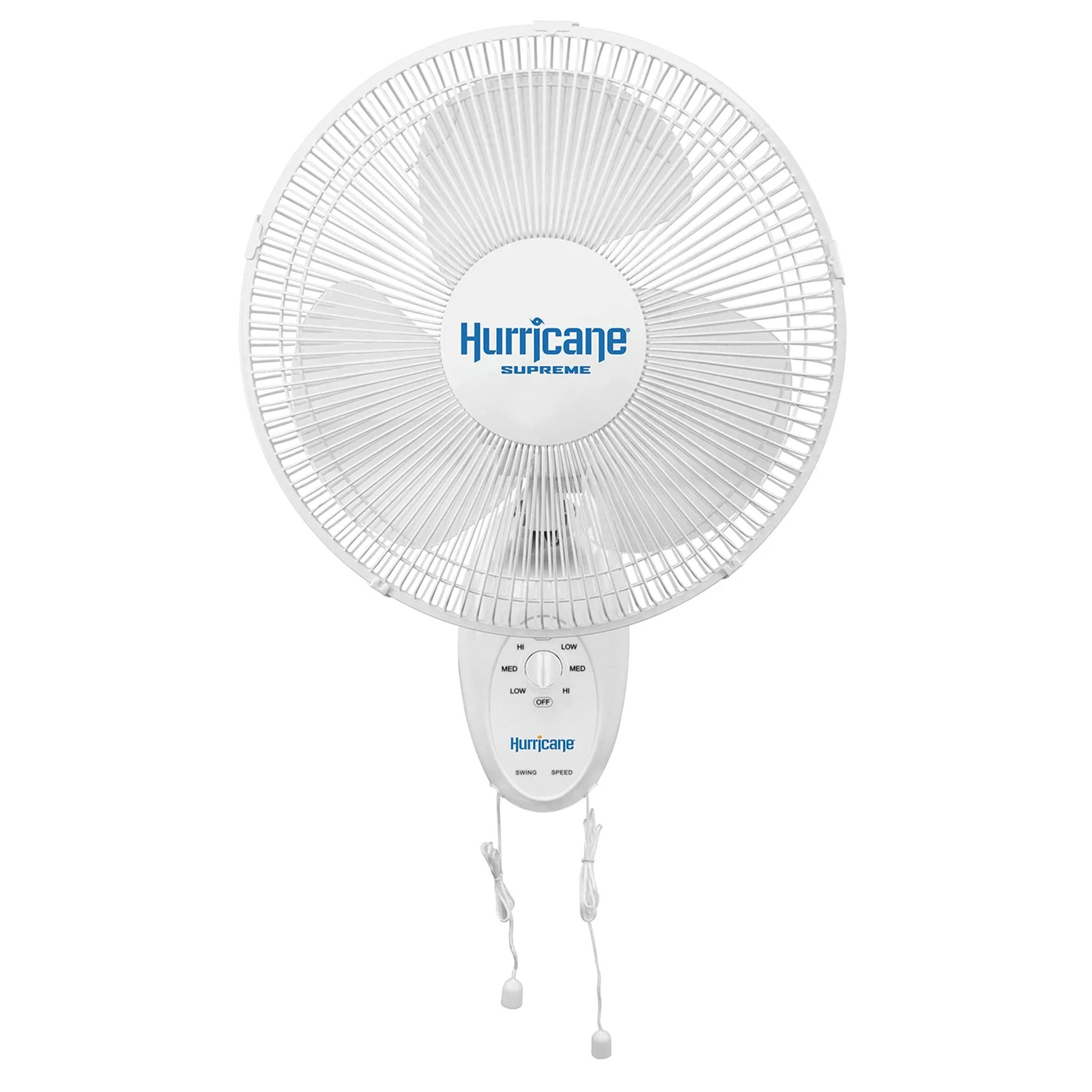 Hurricane Supreme 12" 90 Degree Oscillating 3 Speed Wall Mounted Fan,White(Used)