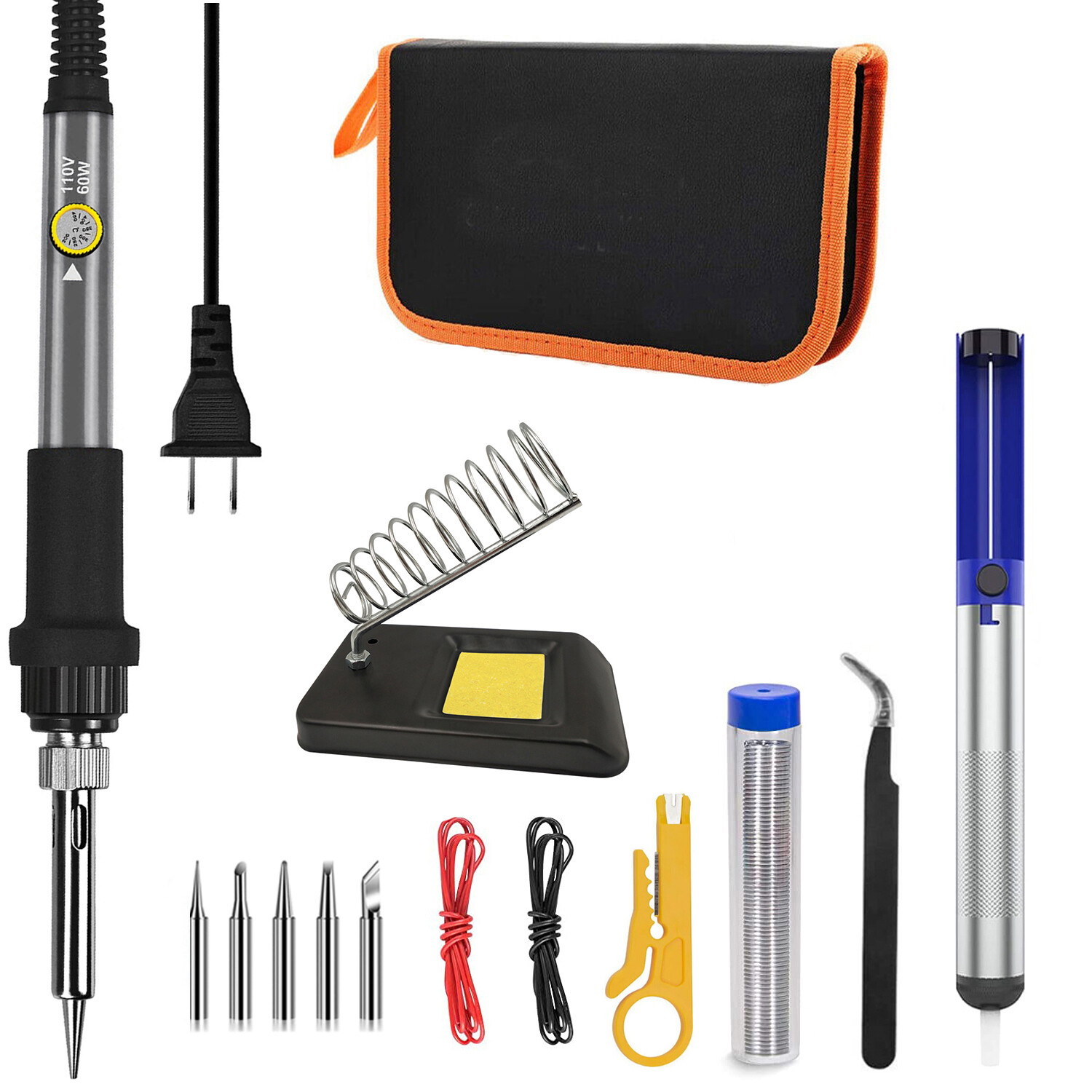 Electric Soldering Iron Kit 60W Adjustable Temperature Welding Tools Solder Gun