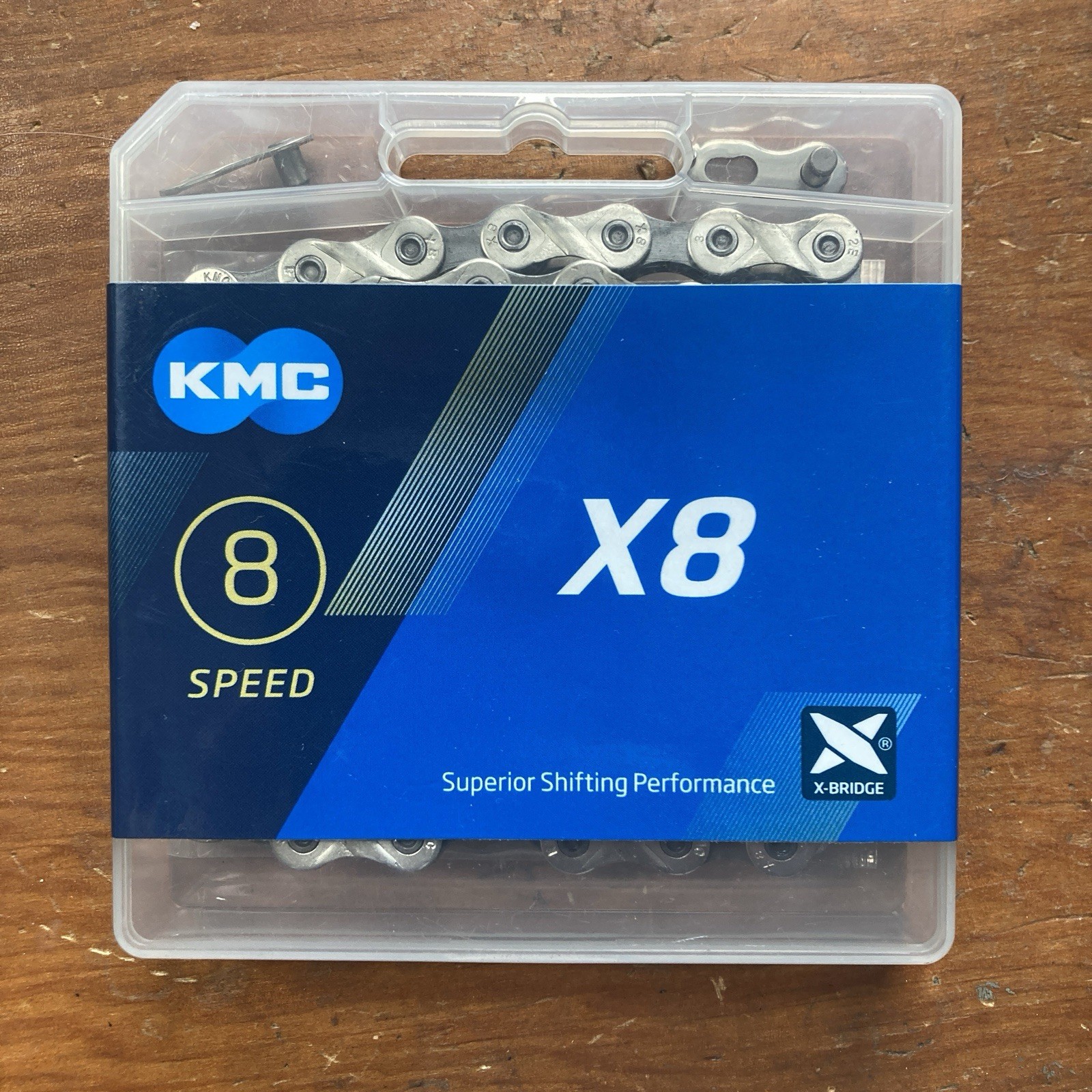KMC X8 8-Speed 116L Bicycle Chain - Silver, NEW / IN-BOX