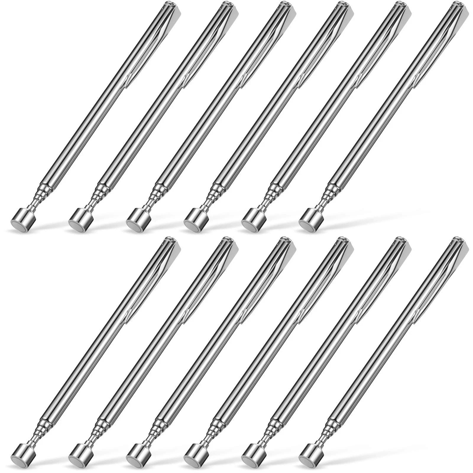 12 Pieces Telescoping Magnet Pickup Tools in 2 Lb Magnetic Stick silver