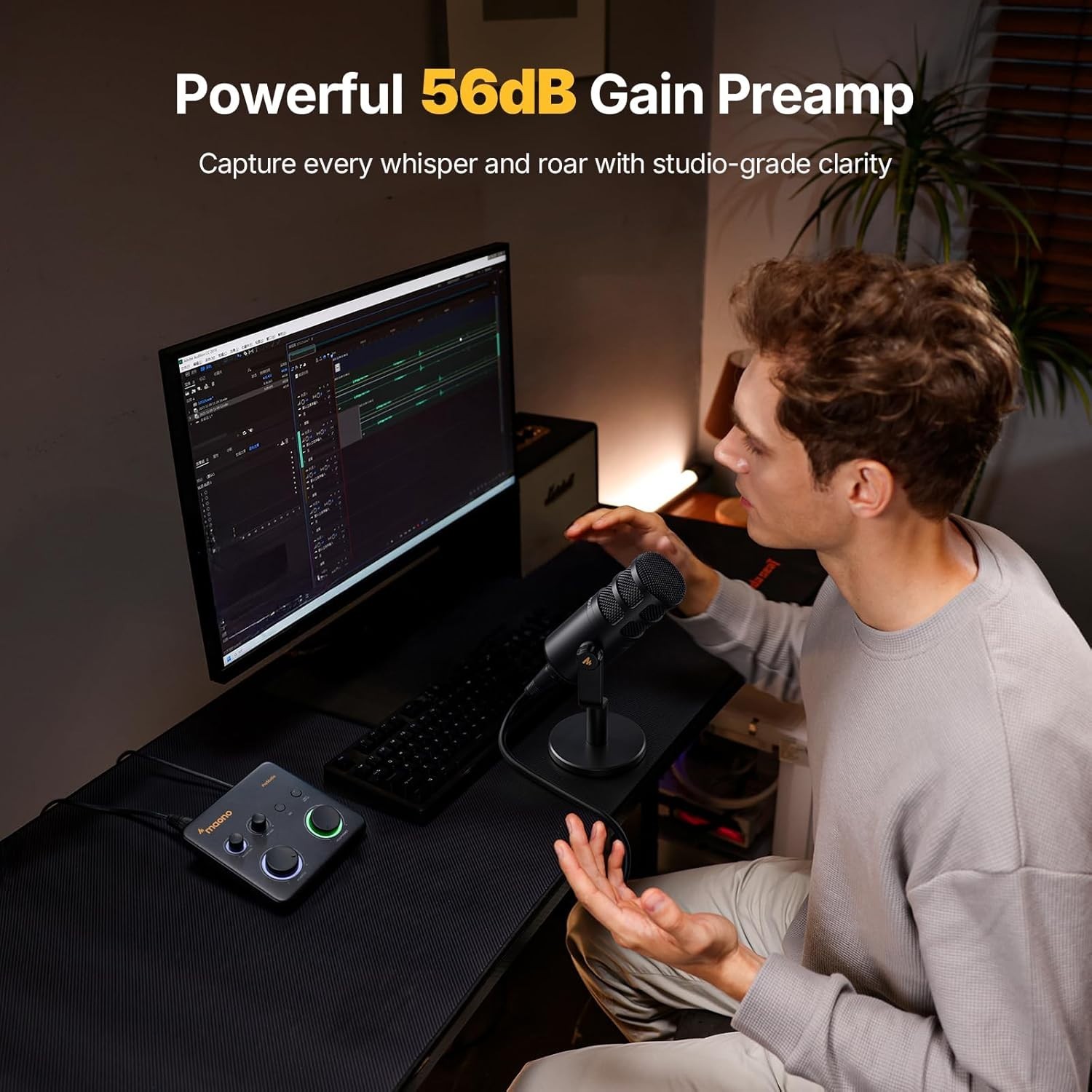 Professional USB Audio Interface with ASIO Driver for Streaming & Music Creation