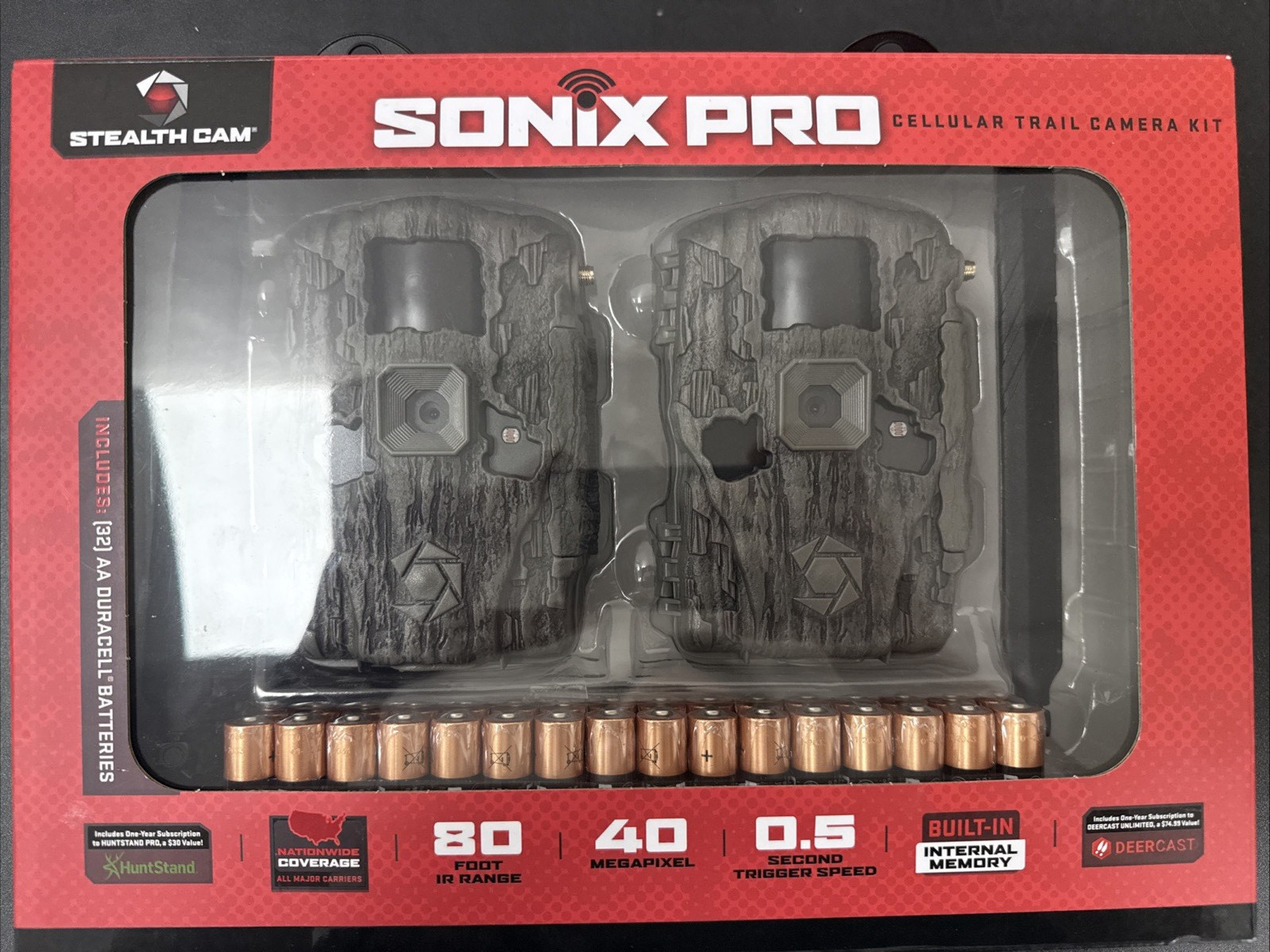Stealth Cam Sonix Pro 40 MP Dual-Network Cellular Trail Cam Combo 2-Pack