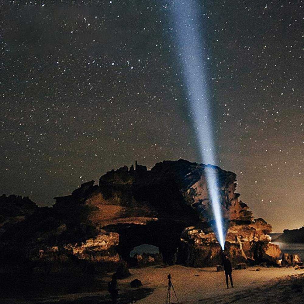 White Laser LEP Flashlight Torch COB Yellow Red Light Zoomable USB Rechargeable