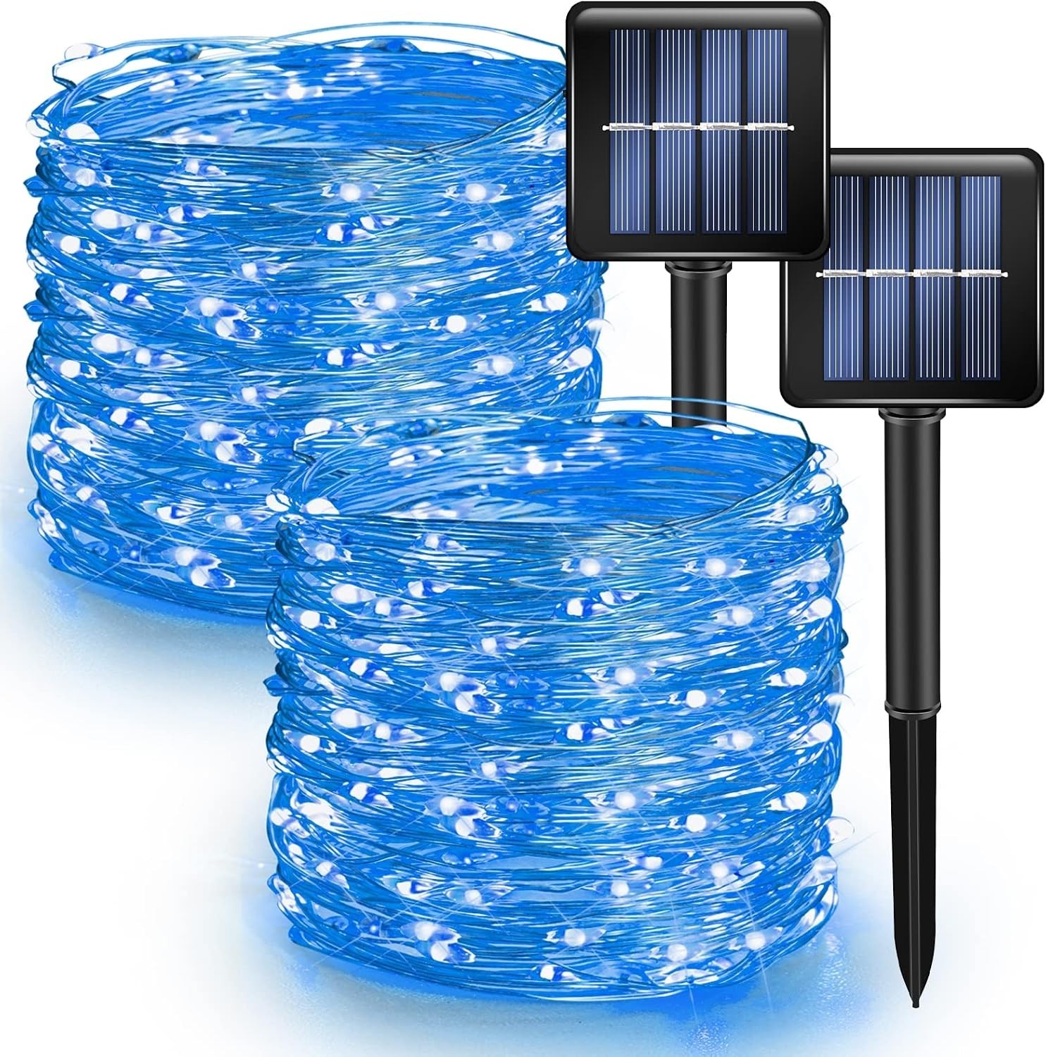 2 Pack Solar String Lights Outdoor, Total 80FT 240LED Solar Powered Waterproo...