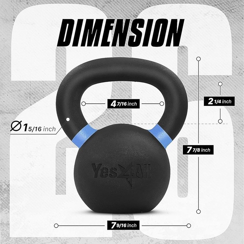 Solid Cast Iron Kettlebell 26Lbs Non-Slip Handle Strength Training Fitness New