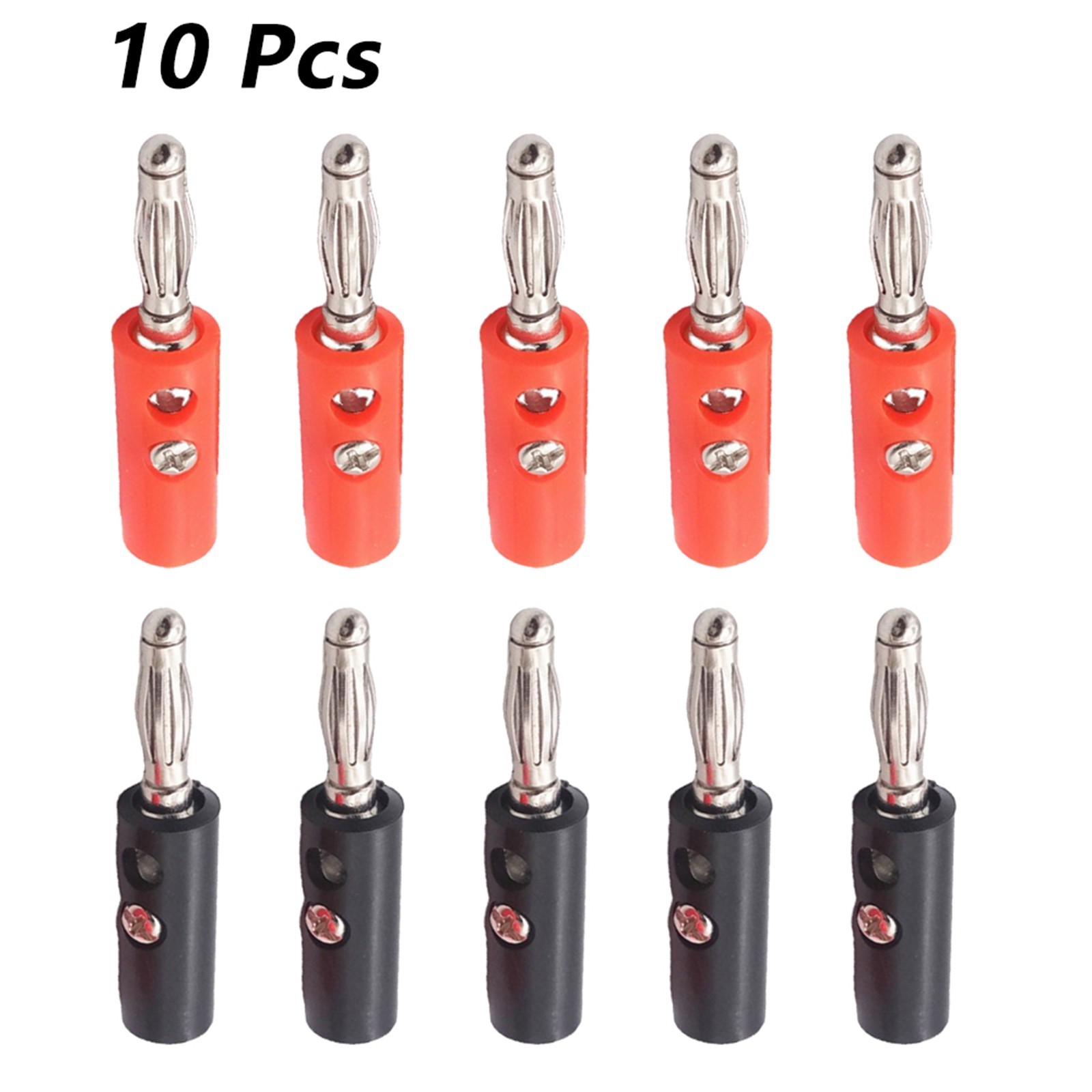 10 Pcs Four -page Nickel Plating 4mm Accessories Audio Speaker Connector