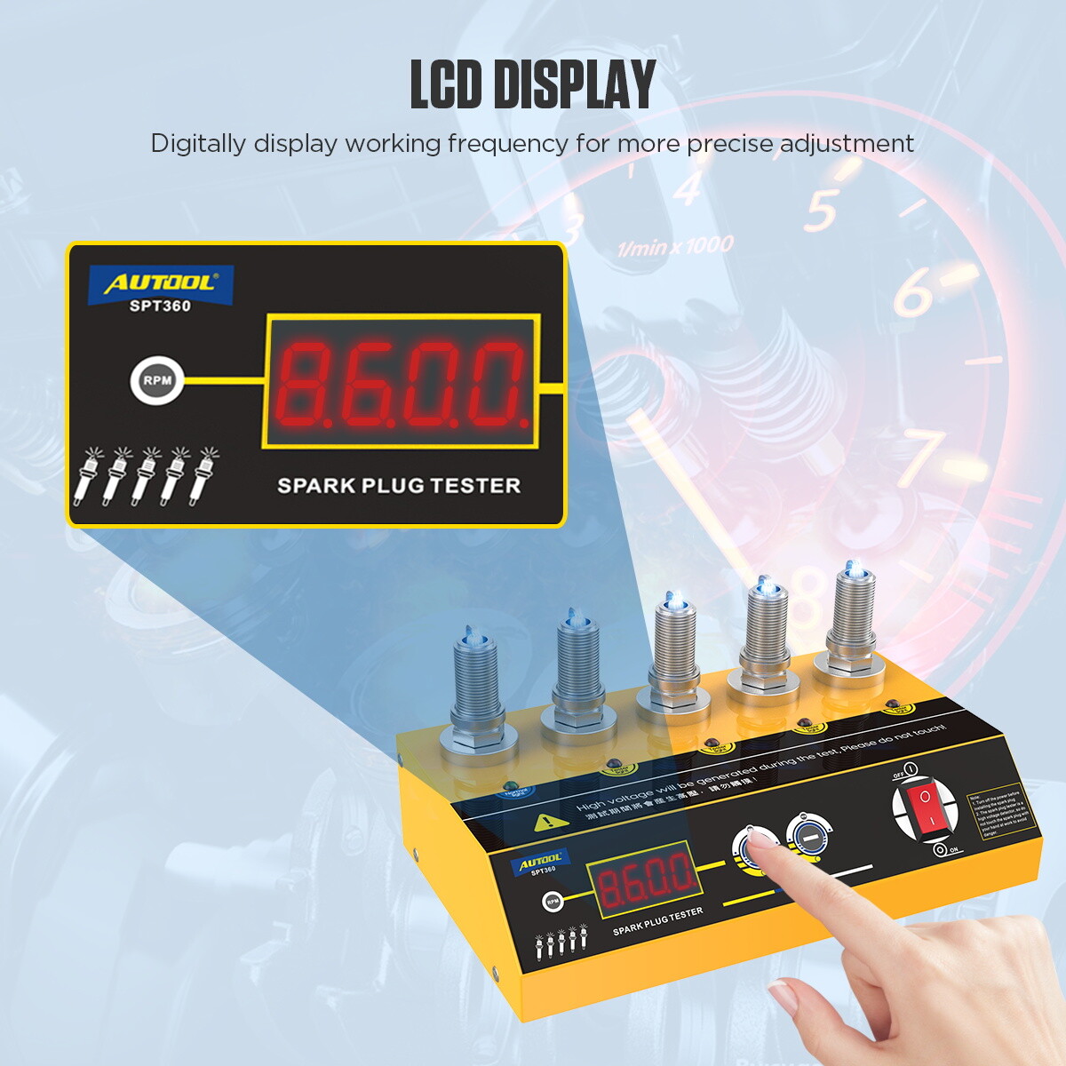 Car Spark Plug Tester 5 Holes Automotive Engine Ignition Plug Detector Analyzer