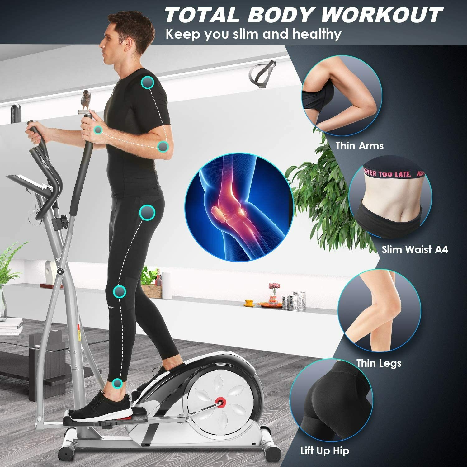 Elliptical Exercise Machine Magnetic Elliptical Training Machines for Home Gym