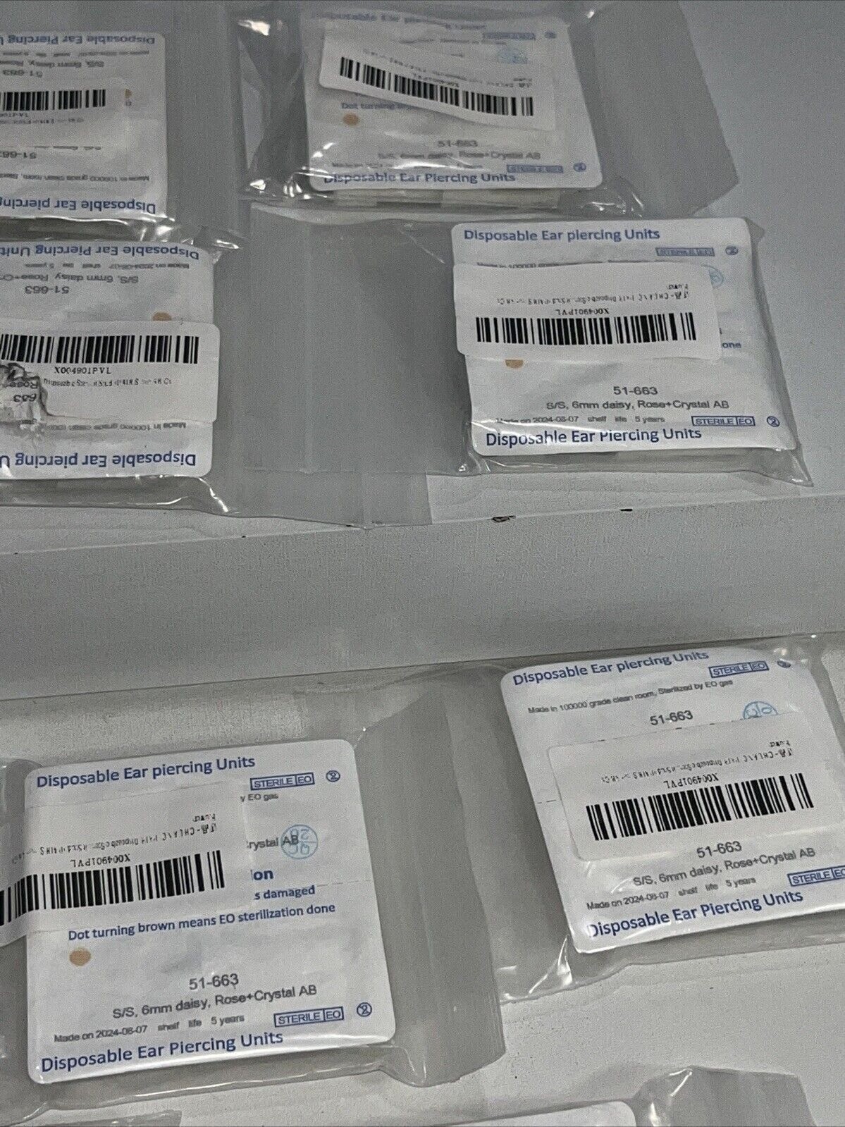 11 Sets Disposable Ear Piercing Units Sealed 106m, 14mm
