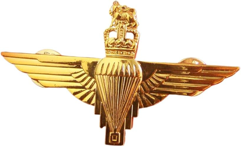 WW2 BRITISH PARACHUTE REGIMENT AIRBORNE CAP BADGE METAL PIN  GOLDEN