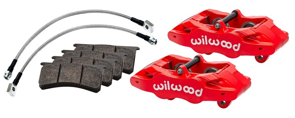 NEW WILWOOD RED SLC56 FRONT BRAKE CALIPER & PAD KIT,97-04 CORVETTE,C5,Z06
