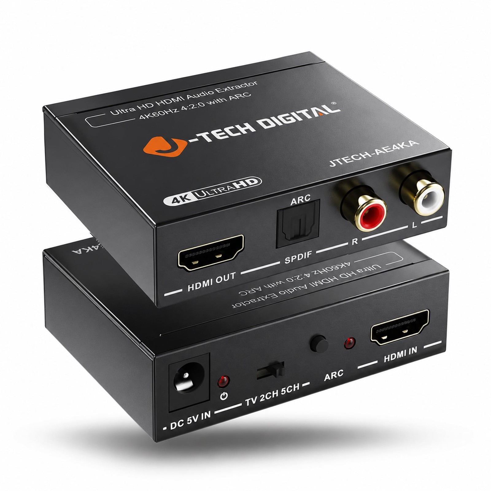 HDMI Audio Extractor 4K 60Hz & ARC , HDMI to RCA Optical with Dolby Digital D...