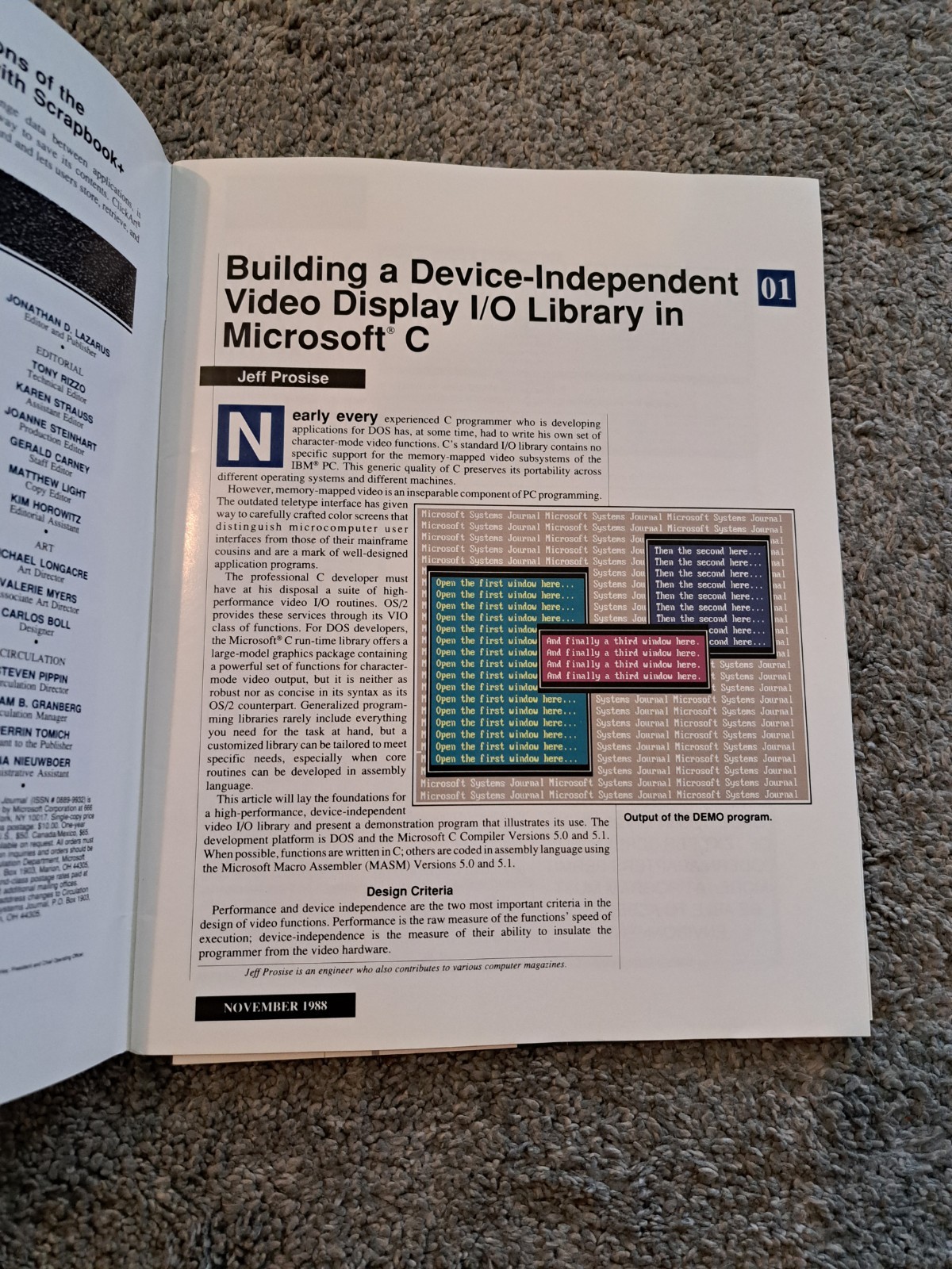 Microsoft System Journal November 1988 Vol. 3 No. 6