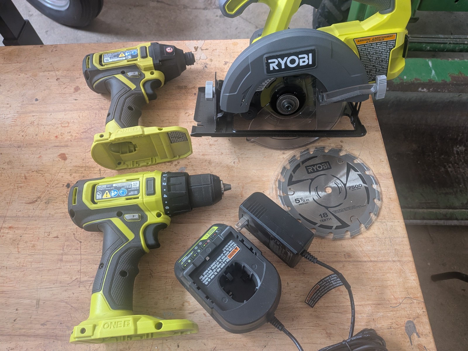 Ryobi ONE+ 18V Cordless 3-Tool Combo Kit No Batteries and Charger used