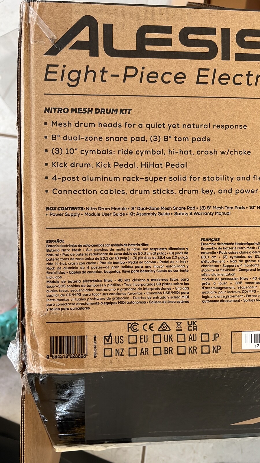 DRUM MODULE ALESIS NITRO, CAJA ABIERTA
