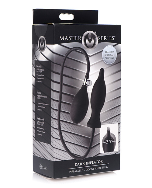 Master Series Dark Inflator Inflatable Silicone Plug - Black