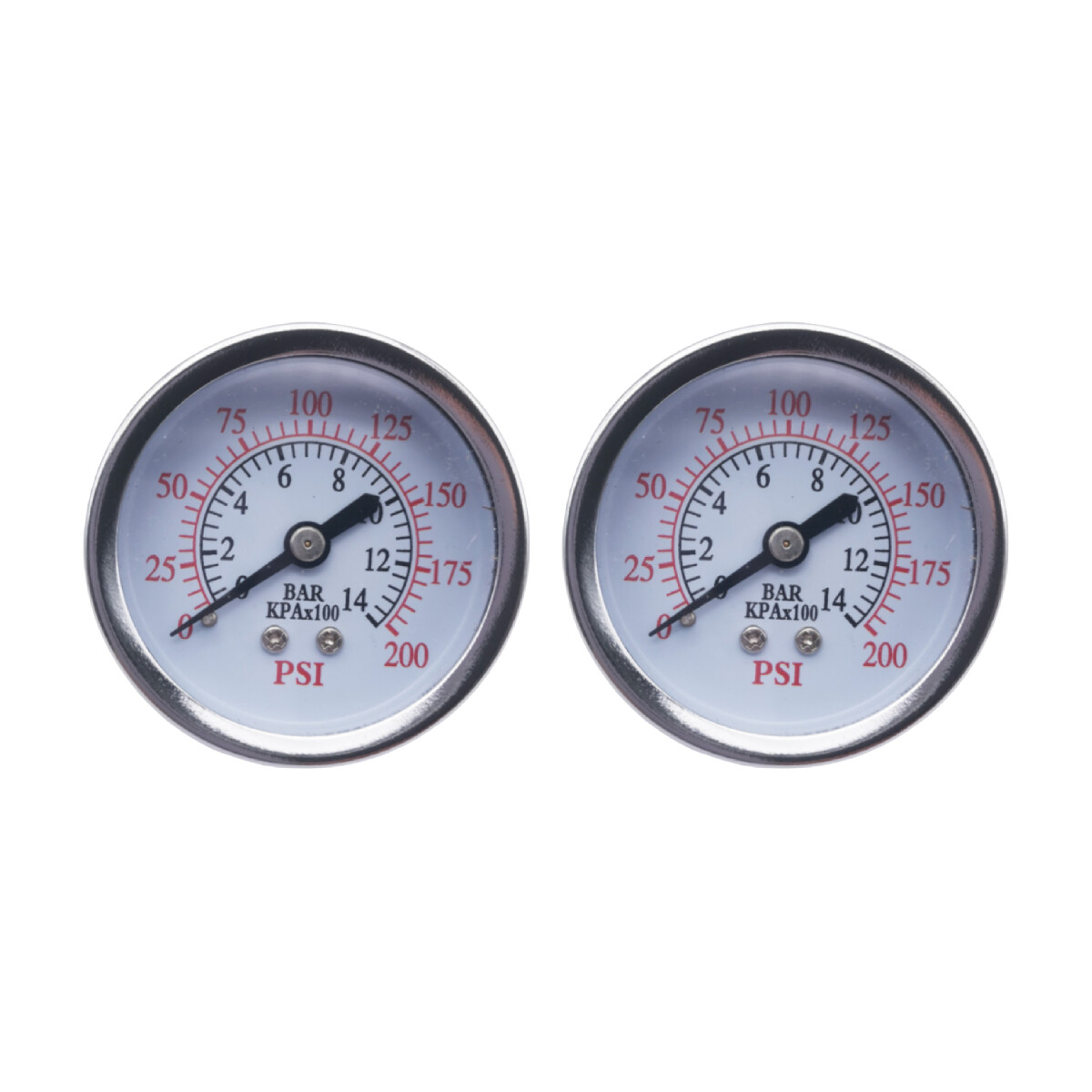 2 pcs Pressure Gauge, 1/4" MPT 200 PSI, 2" Face fits Husky F2S26VWDVP, Oil Seal