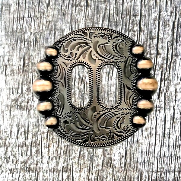 Five Berry Antique Copper 1 Inch Slotted Concho  CON448-A-AC-1"-5-Berry-AC