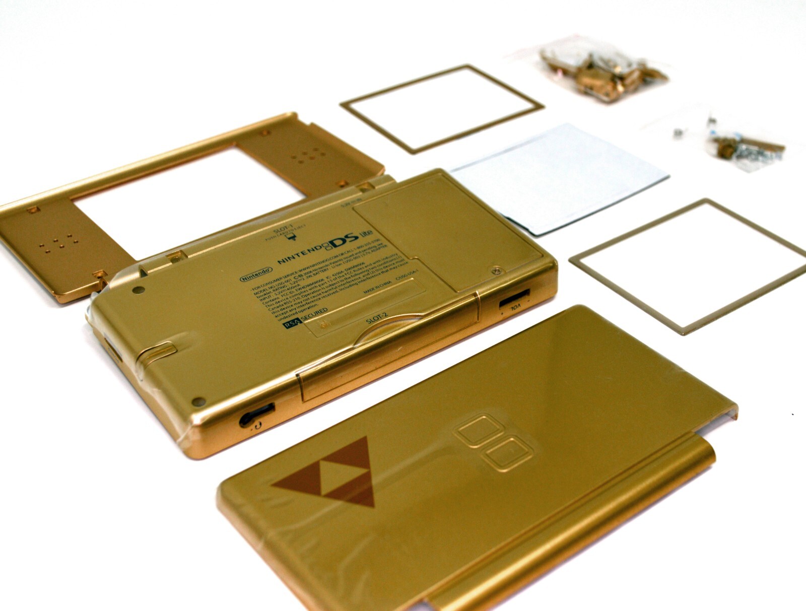Full Replacement Nintendo DS Lite Housing Shell Screen Lens BlackGreenClearGold