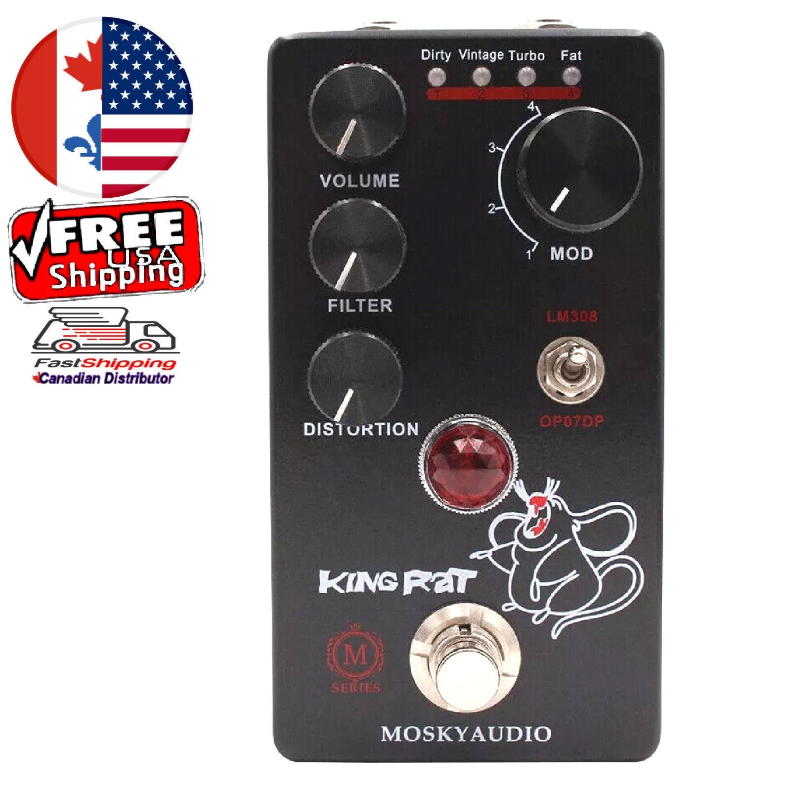 MOSKY KING RAT Guitar Effect Pedal Fuzz Distortion Electric Guitar Effects