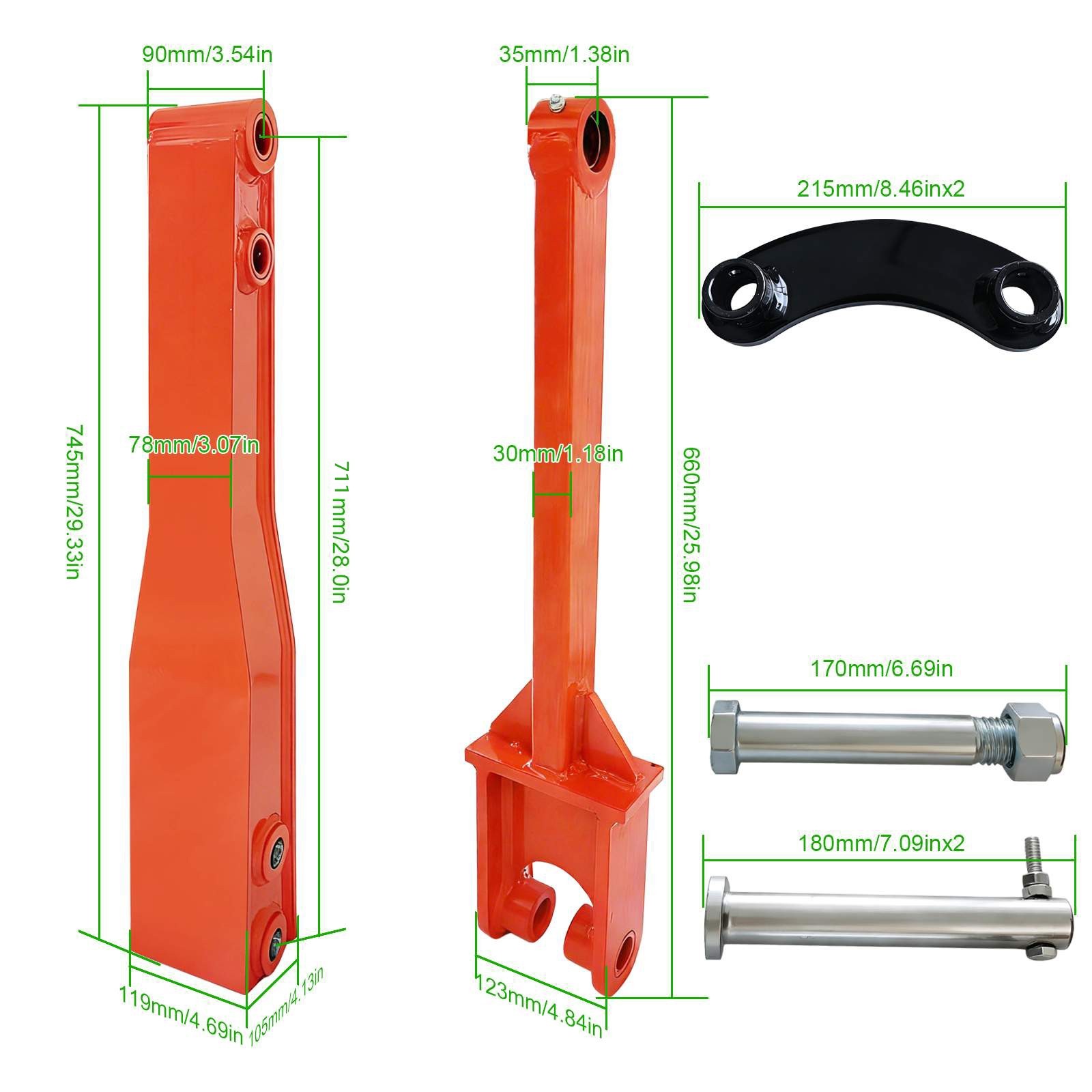 Excavator Arm Extension Kit for 0.8Tons-2tons Mini Excavator