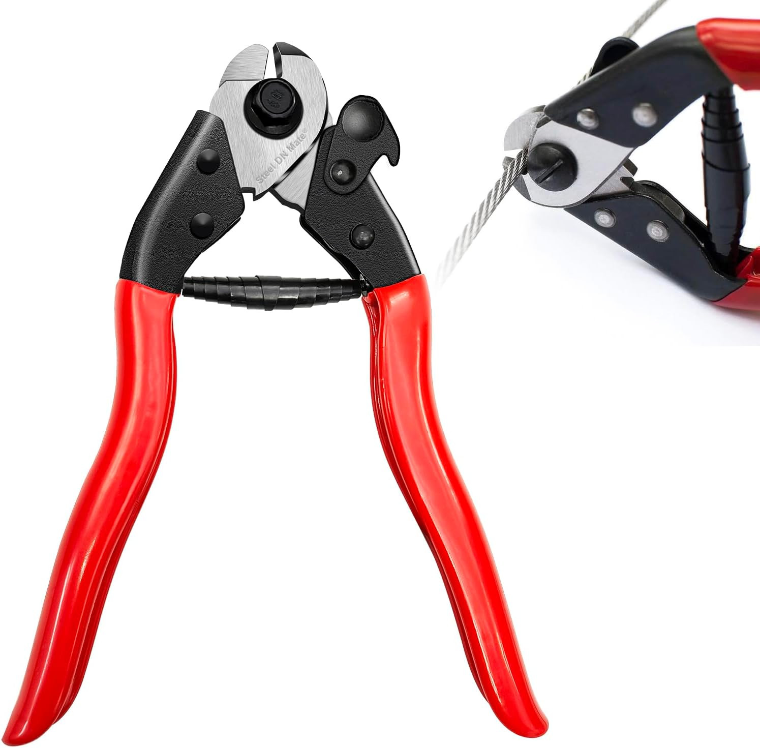 7.6" Steel Wire Cutter, Cut All Wires up to 5/32", Wire Rope Cutter, Cut Steel C