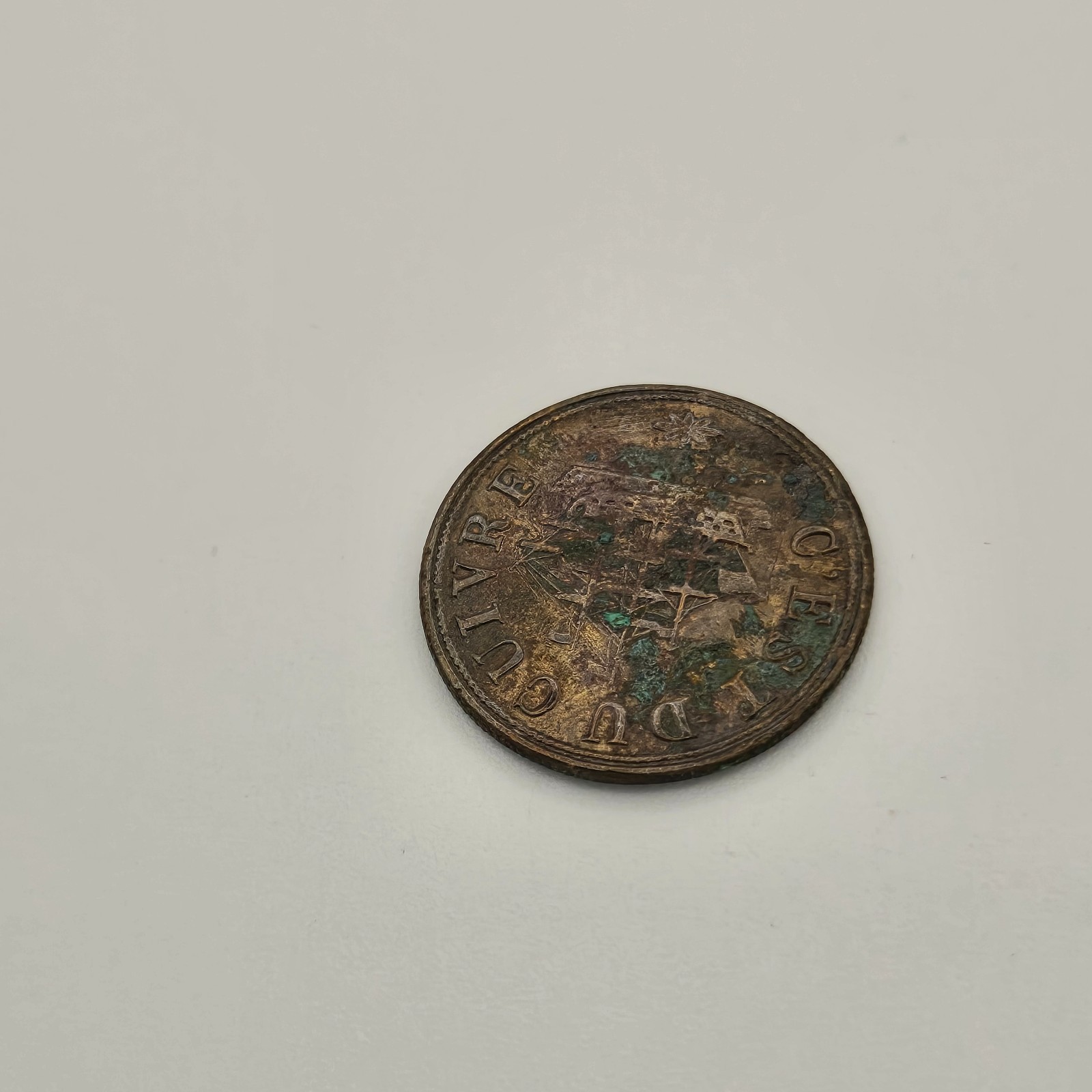 Original Rare 1820s Napoleon C’EST DU CUIVRE Ship Token Canadian Colonial Copper