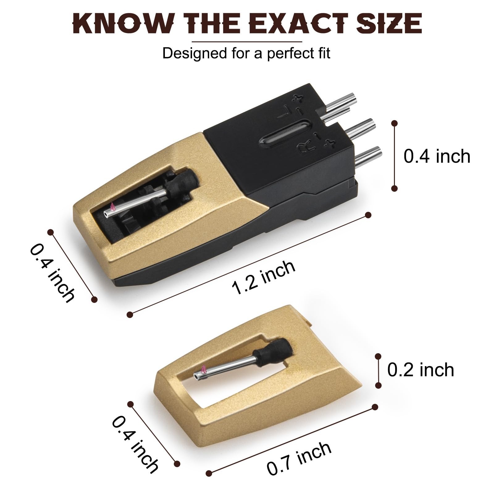 Upgrade Ruby Elliptical Diamond Tip Record Player Needle 5-Pack Stylus Kit Pro