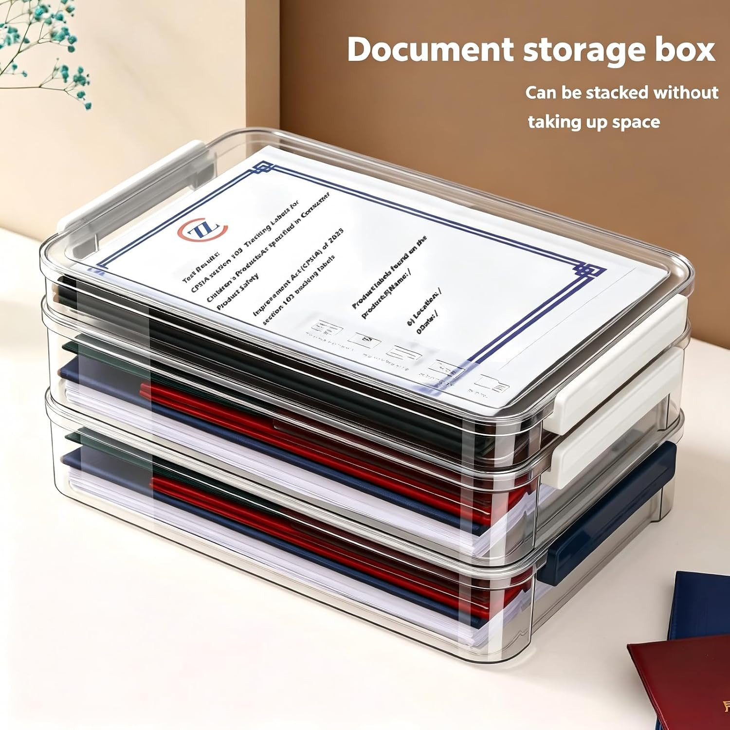 2 Pcs Plastic Storage Bins - Scrapbook Paper Organizer & Craft Storage Organizer