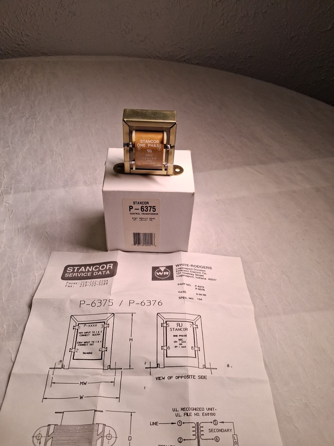 VTG Stancor P-6375 Automation Control Transformer 6 - 12 Volts 1 - 2A- 1 PHASE