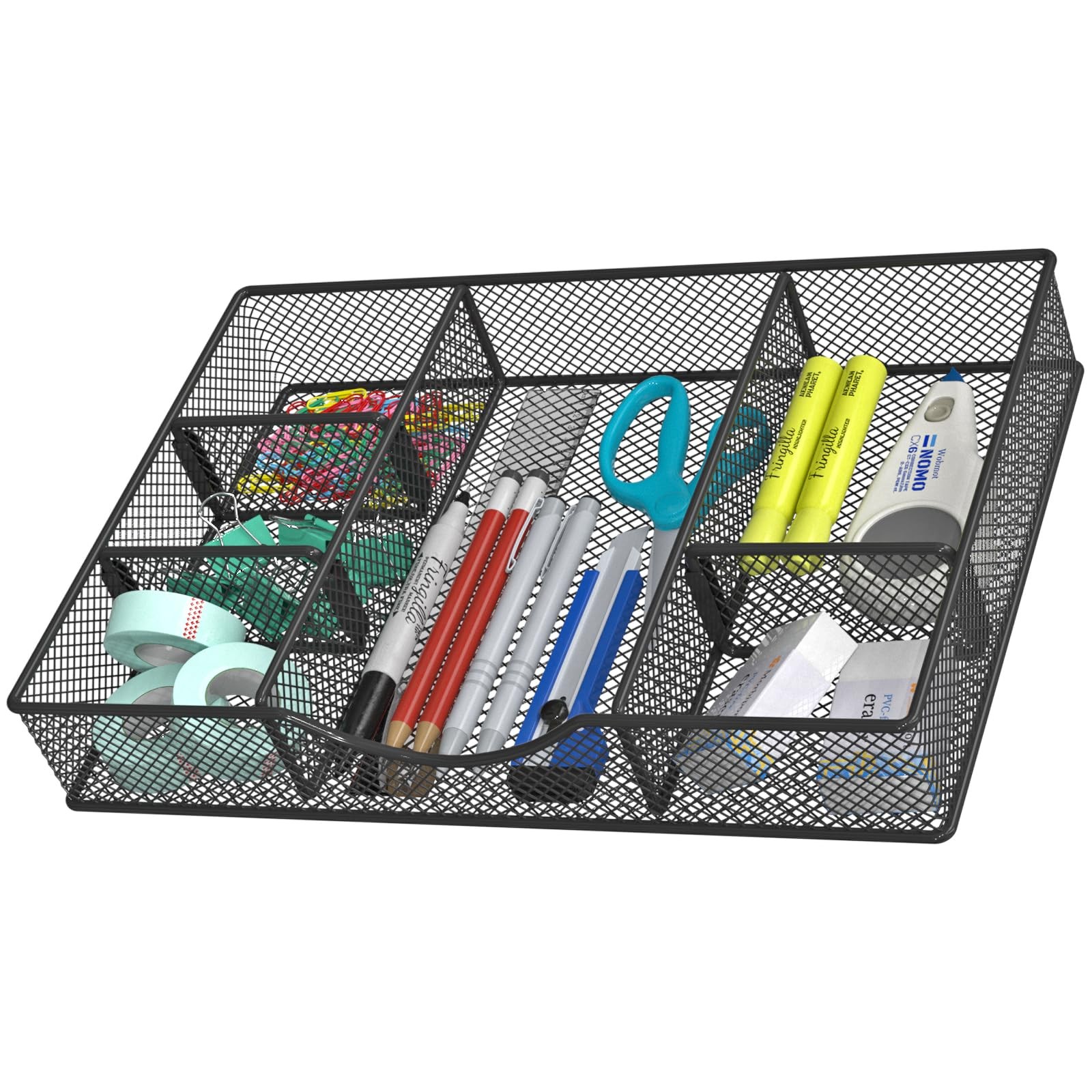 Desk Drawer Organizer Tray, Metal Mesh Drawer Organizers Office, 6 Adjustable...
